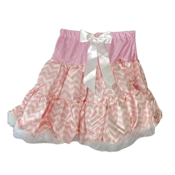 Pink and Peach Chevron Tutu with Bow - Picture 1 of 5